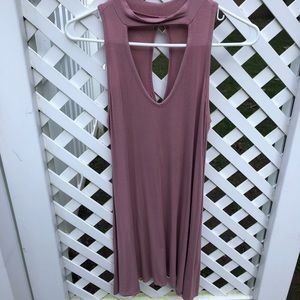 Caution to the wind blush pink keyhole dress